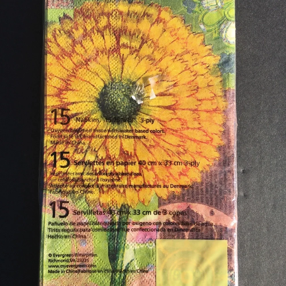 2 Packages Cypress Home Guest Napkins Paper Zinnia Yellow Party Crafts New